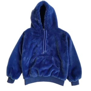 100% Recycled Teddy Hoodie - Marine Blue