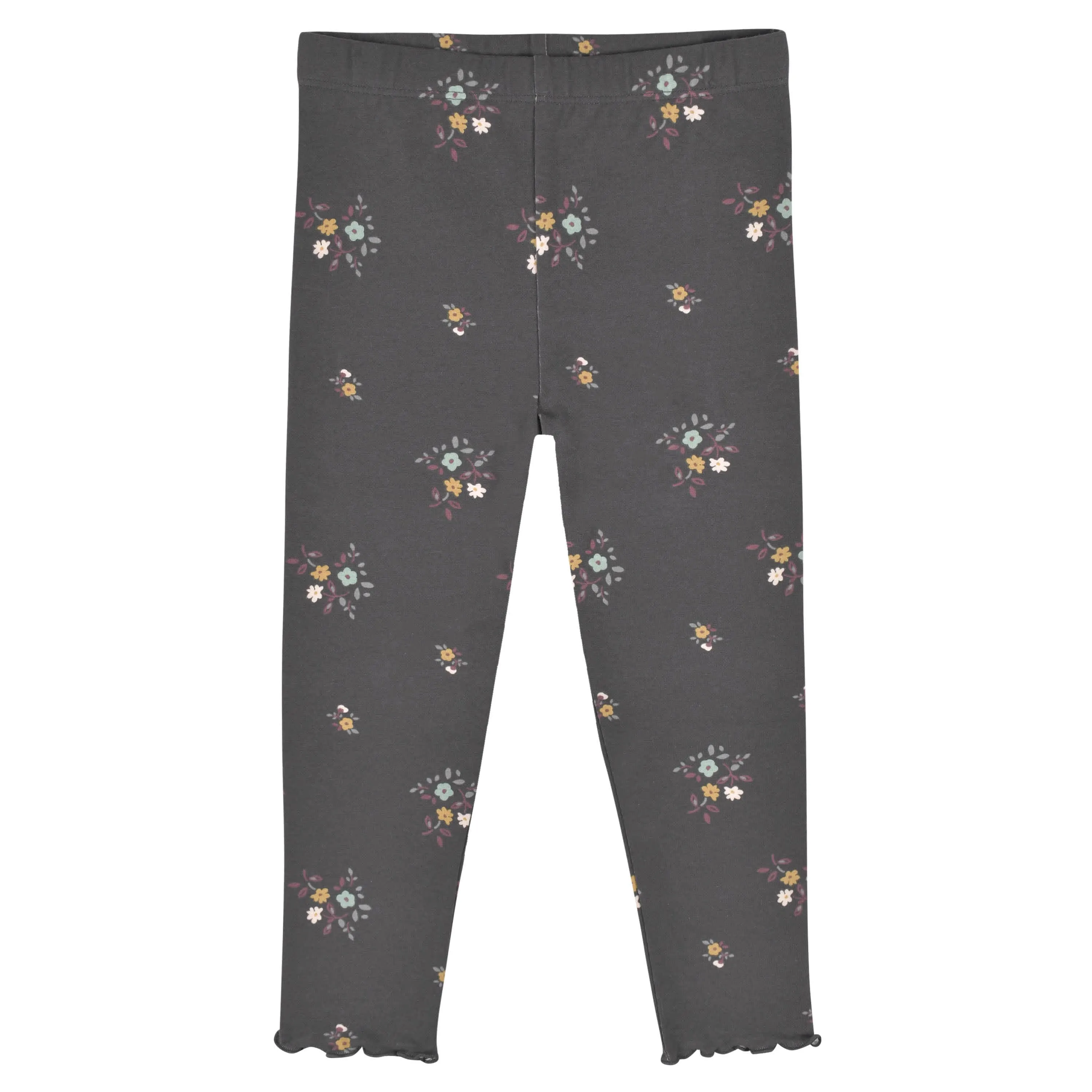 3-Pack Infant & Toddler Girls Mustard & Charcoal Floral Leggings