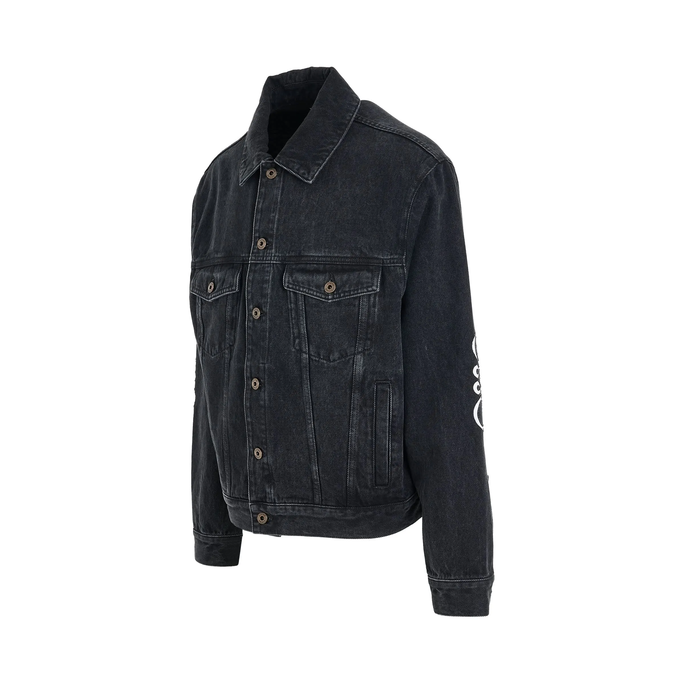 Anagram Jacket in Black Denim