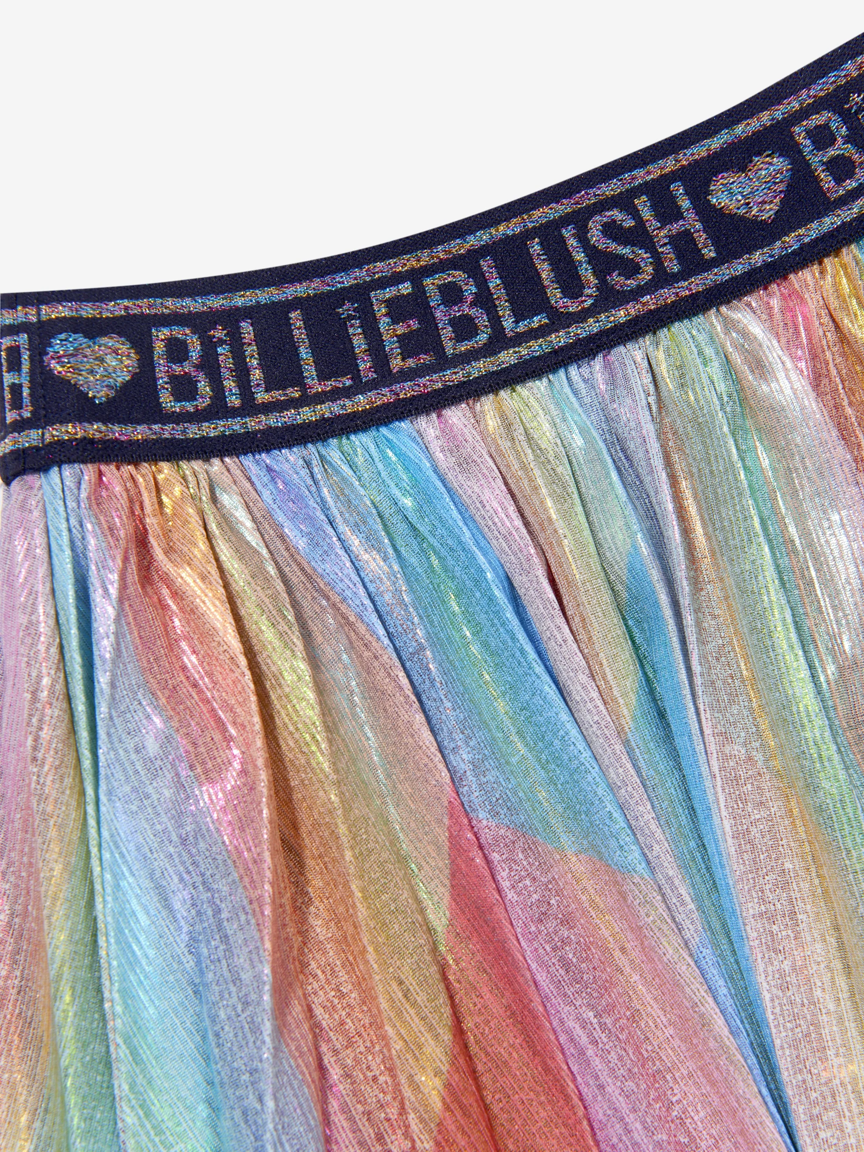 Billieblush Girls Metallic Rainbow Pleated Skirt