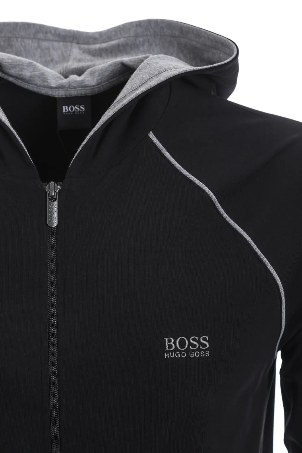 BOSS Mix & Match Jacket H Hooded Sweatshirt in Black & Grey