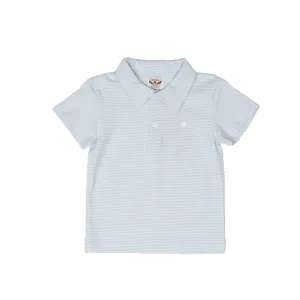 Boys Blue White Stripe Polo