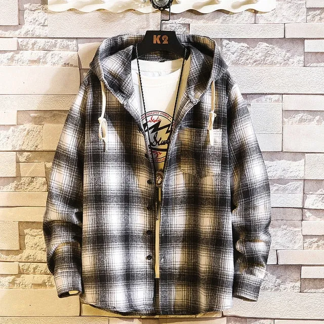 Checkered Style Flannel Long Sleeve Hoodies