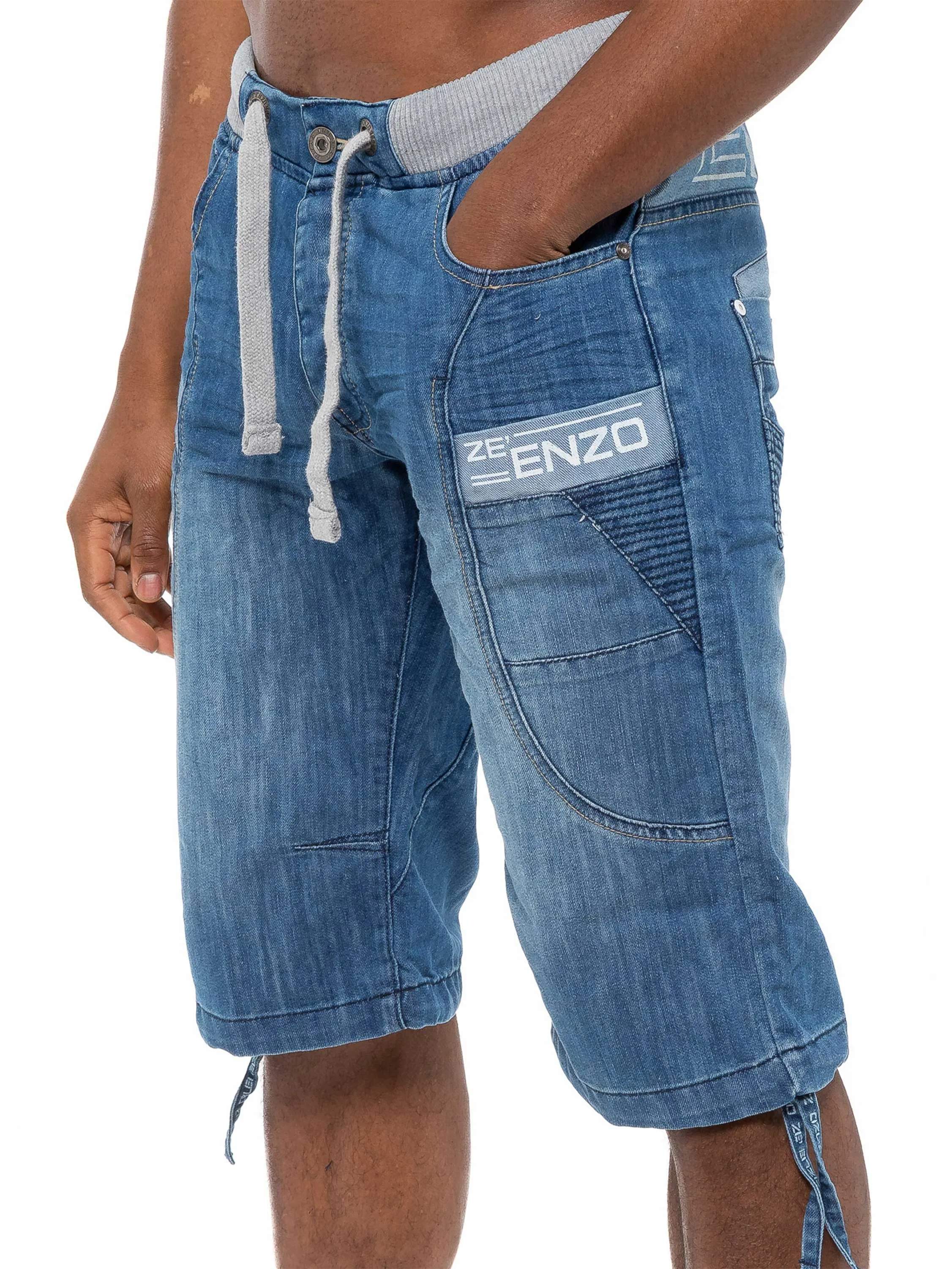 Denim Combat Shorts | Enzo Designer Menswear