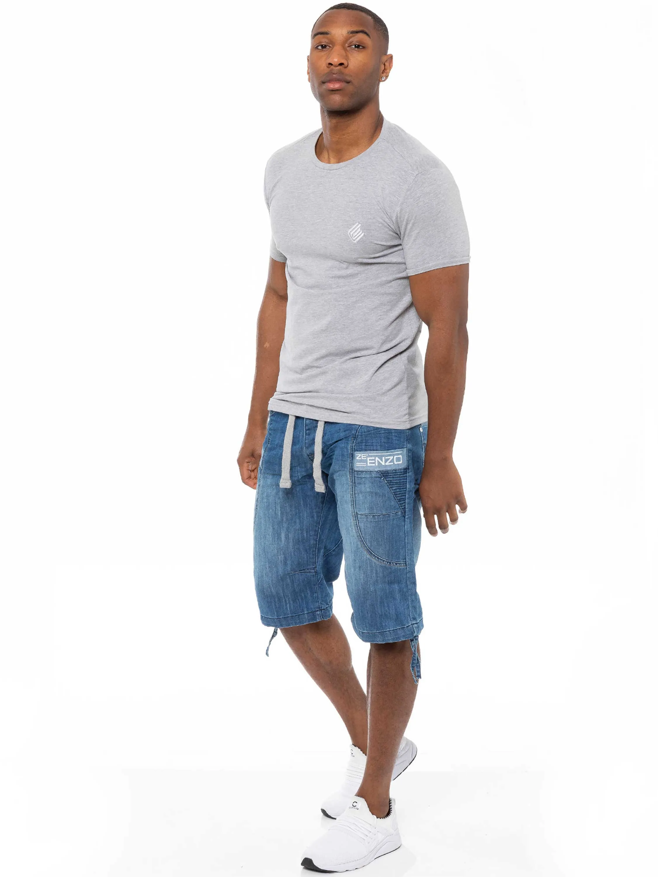 Denim Combat Shorts | Enzo Designer Menswear