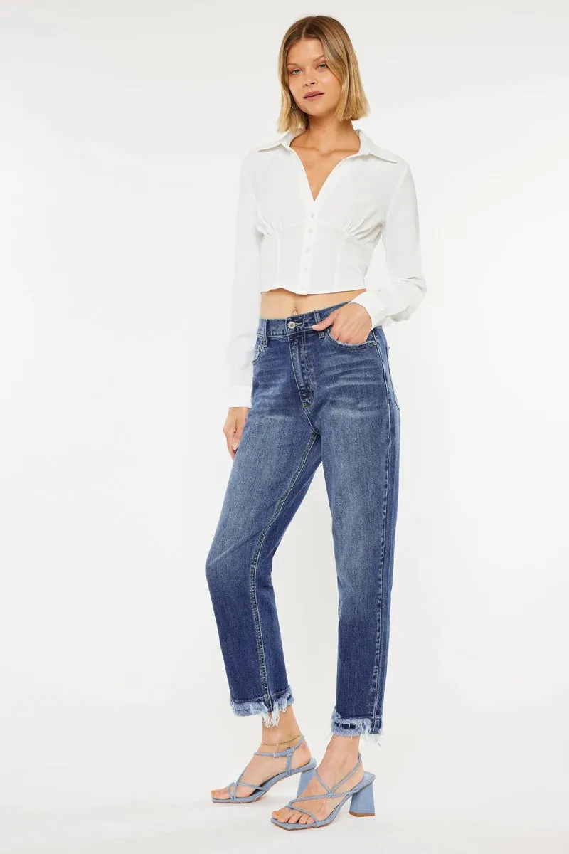 FINAL SALE ~ Inez High Rise Tapered Mom Jean (Kan Can)