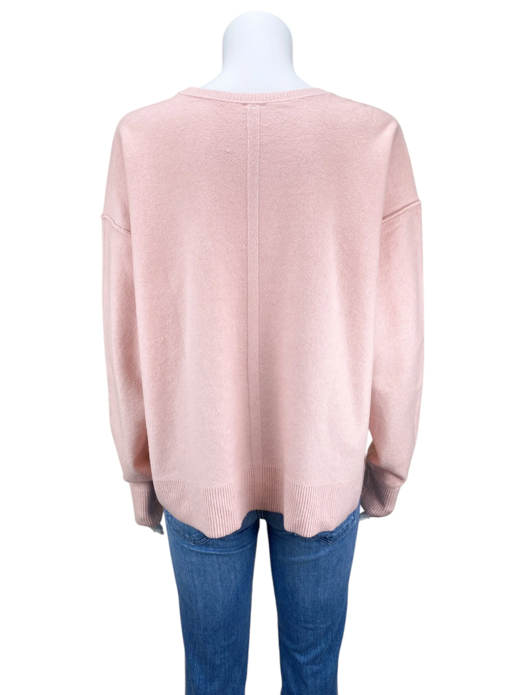 Free People Women's Oversized Wool Blend Sweater Pink Size S