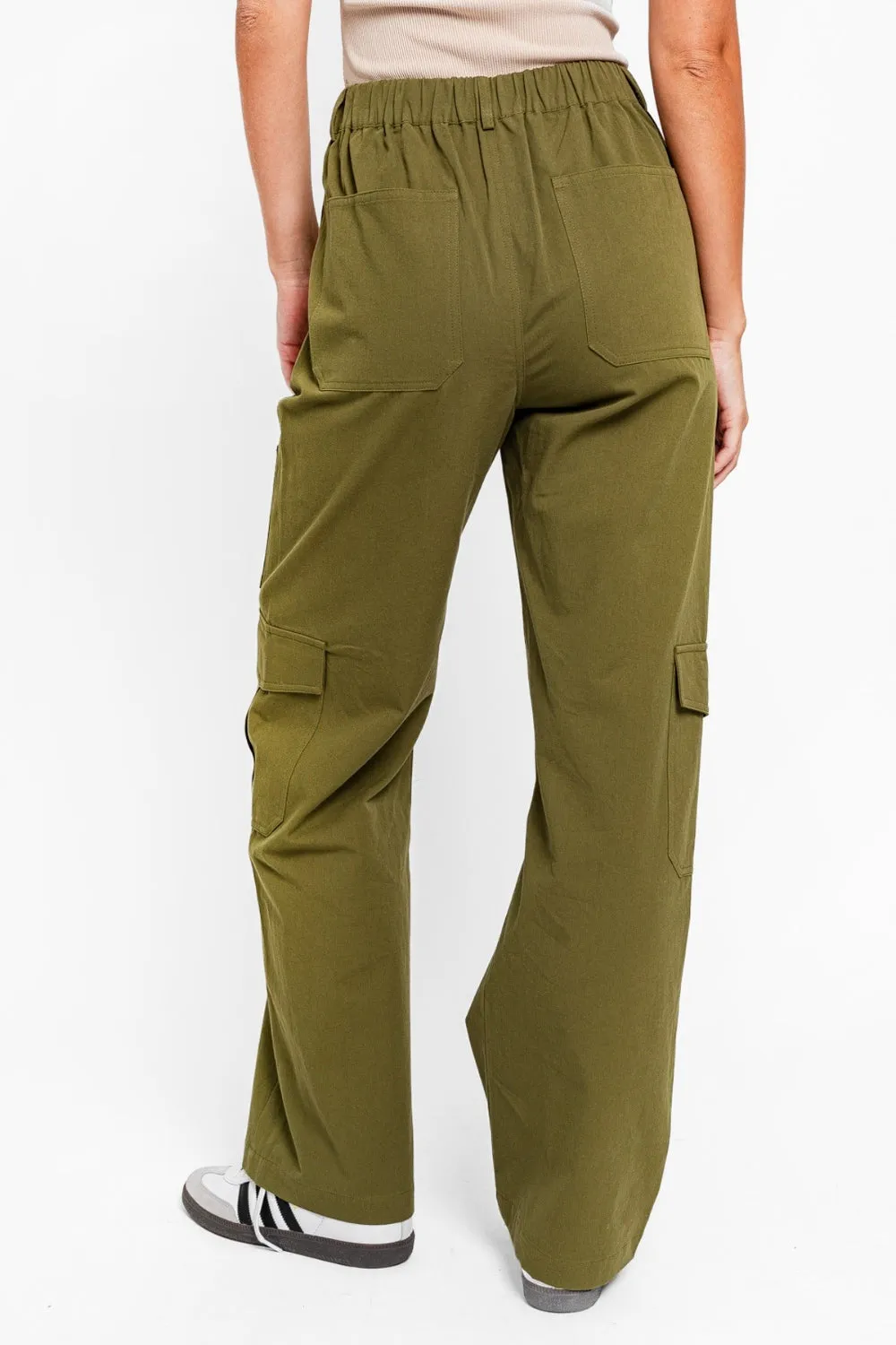 High Waisted Wide Leg Cargo Pants with Pockets