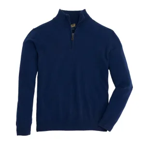 James Cashmere 1/4 Zip Sweater - Collegiate Blue