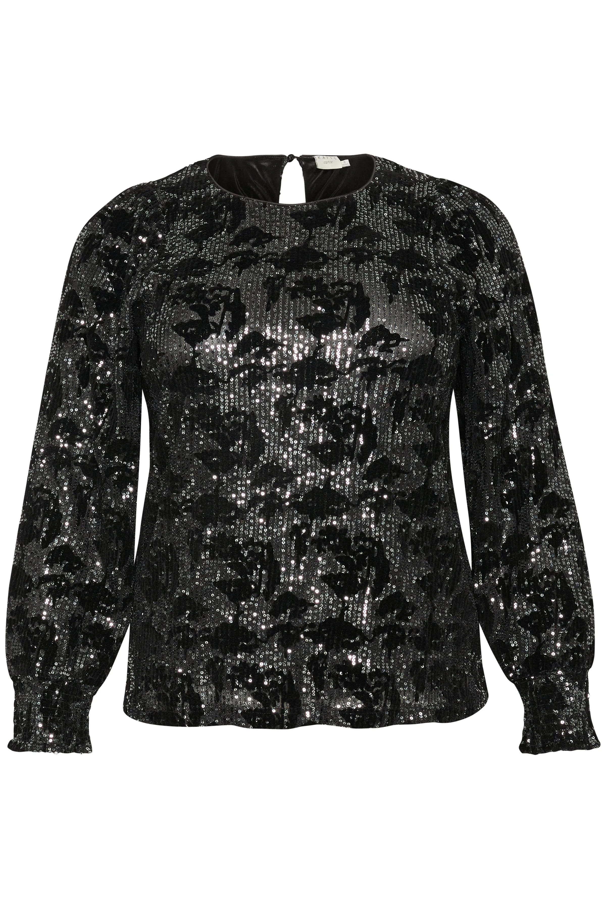 Kaffe Curve Brit Sequin Blouse in Black