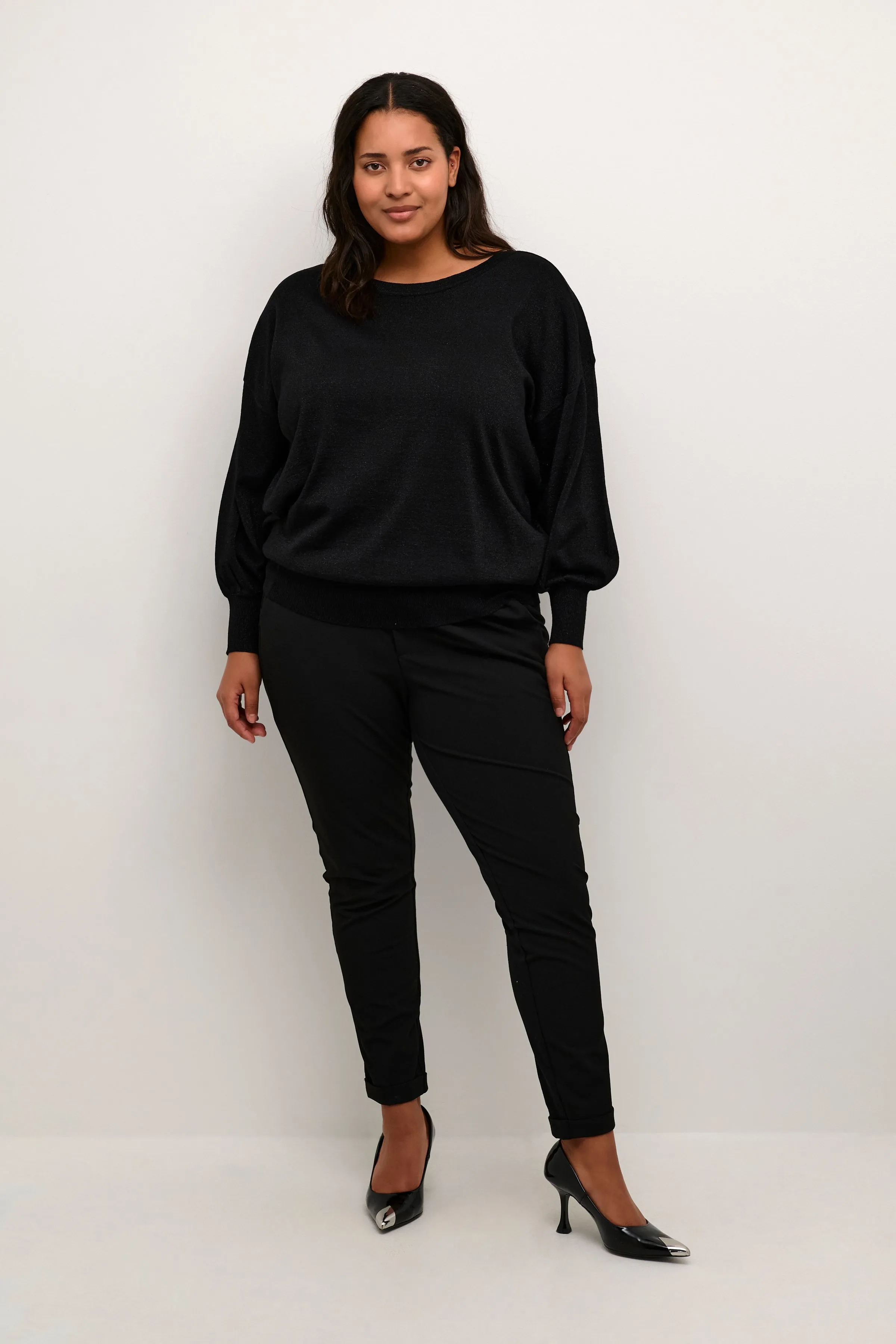 Kaffe Curve Regitta Knit Jumper in Black