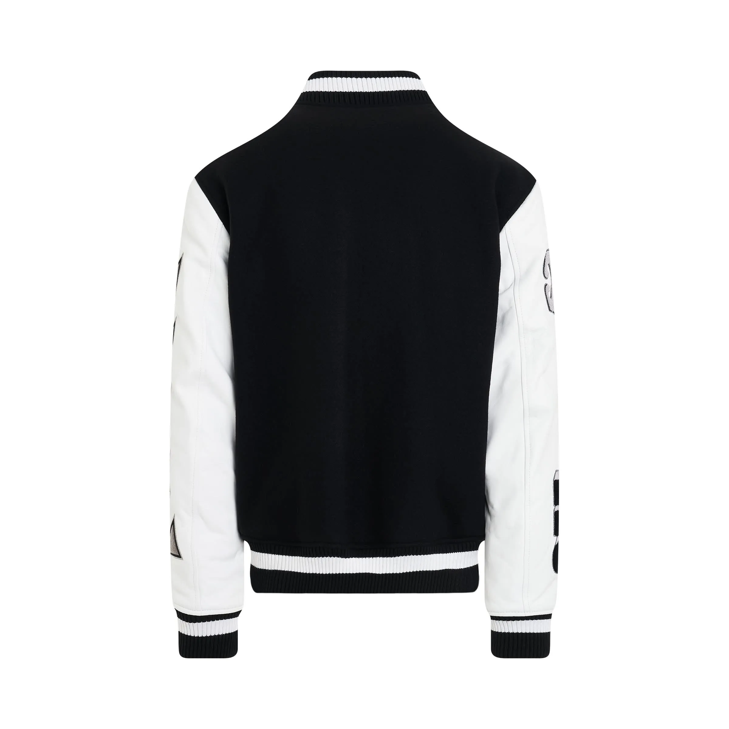 Lea Wool Varsity Jacket in Black