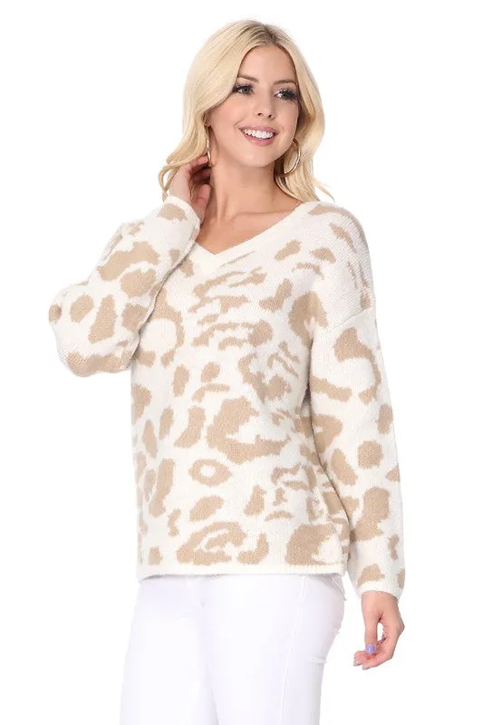 Leopard Pattern Jacquard Sweater *Online Only*