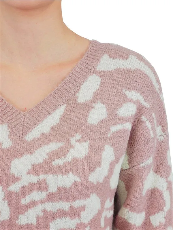 Leopard Pattern Jacquard Sweater *Online Only*