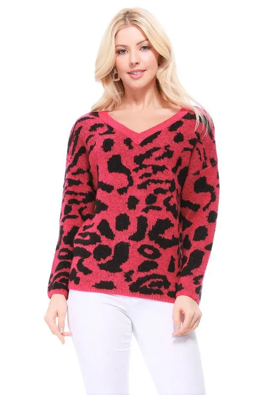 Leopard Pattern Jacquard Sweater *Online Only*