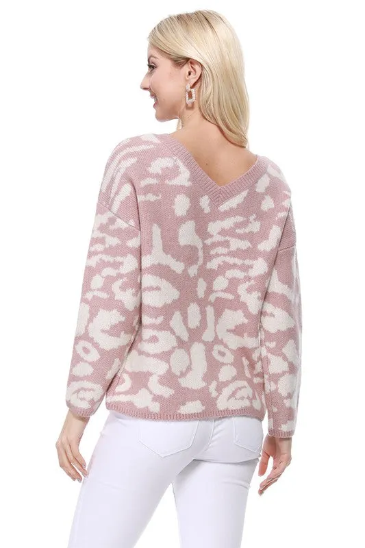 Leopard Pattern Jacquard Sweater *Online Only*