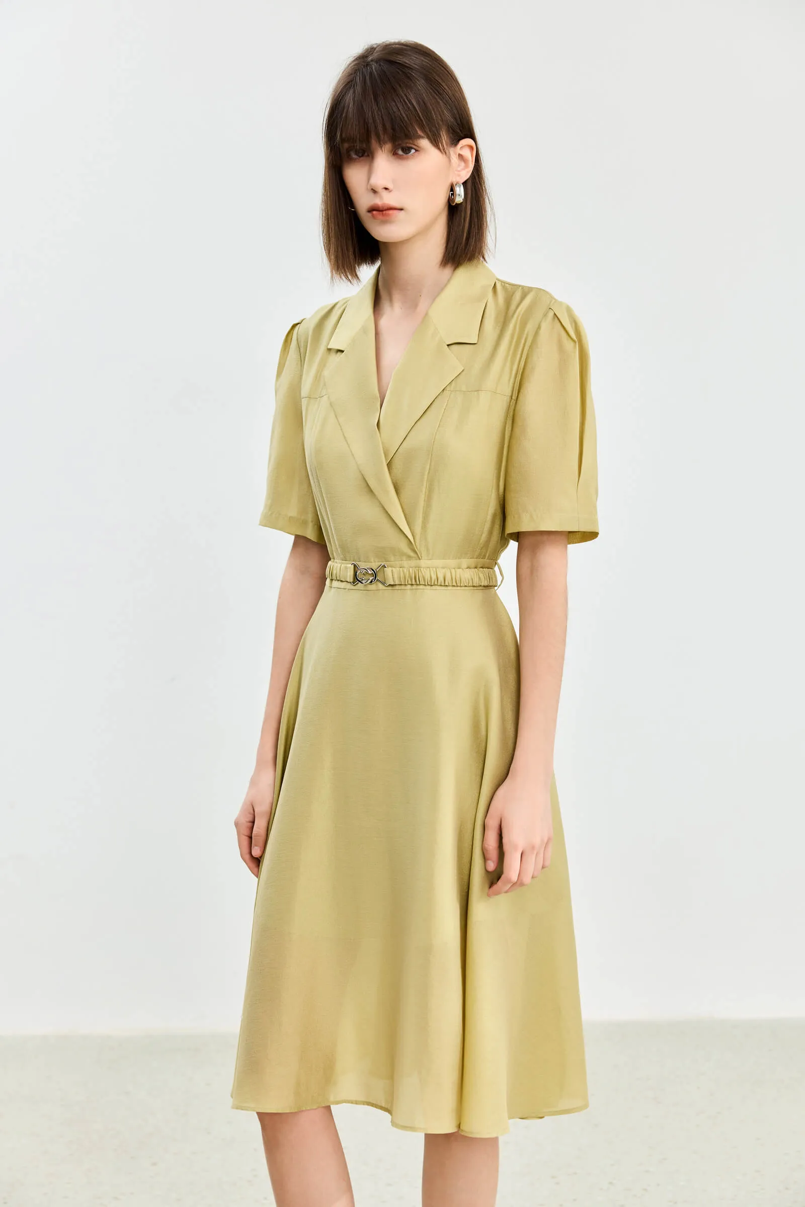 LILY Acetic Acid Silk Suit Dress