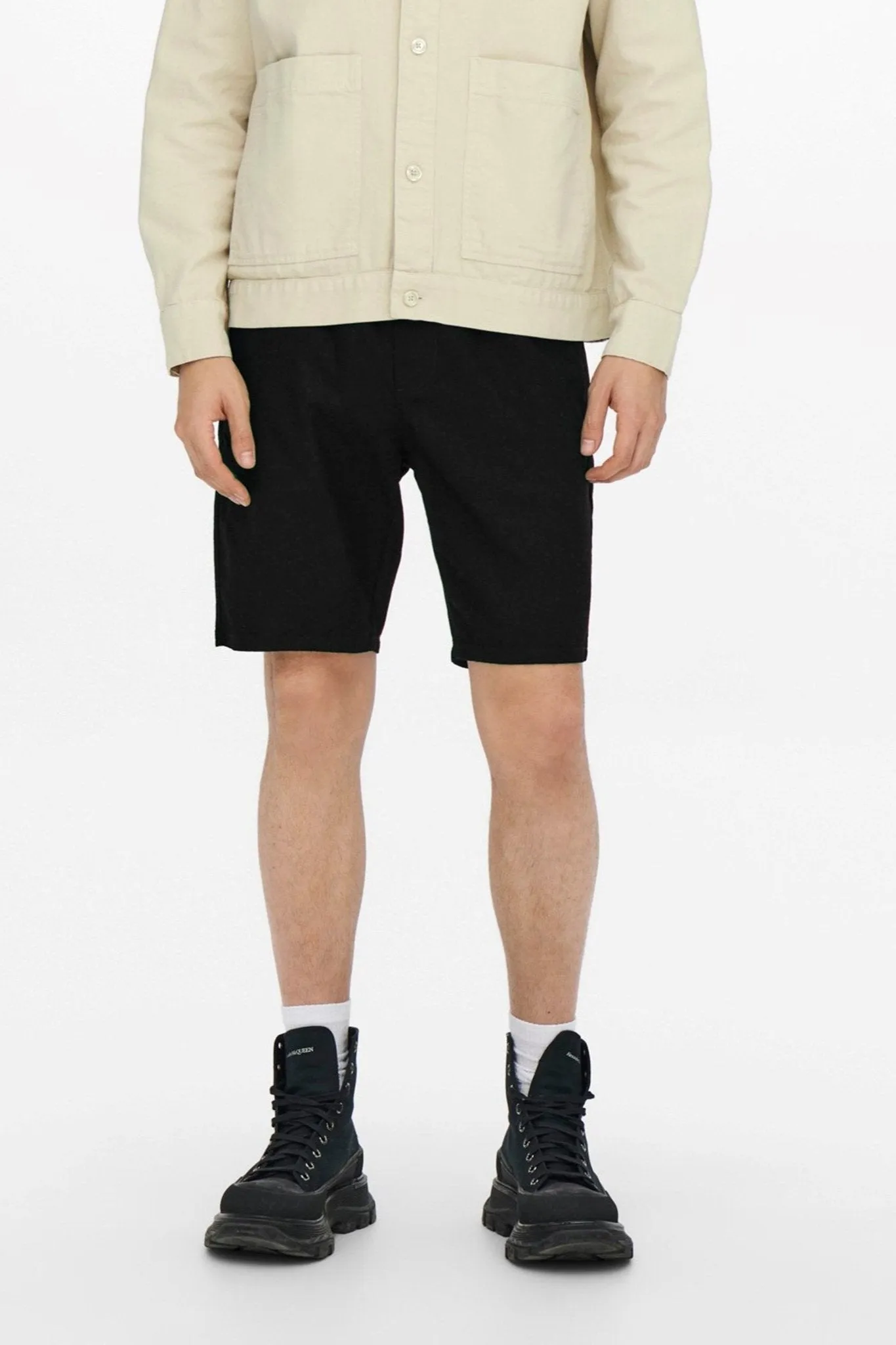 Linus Linen Shorts - Black