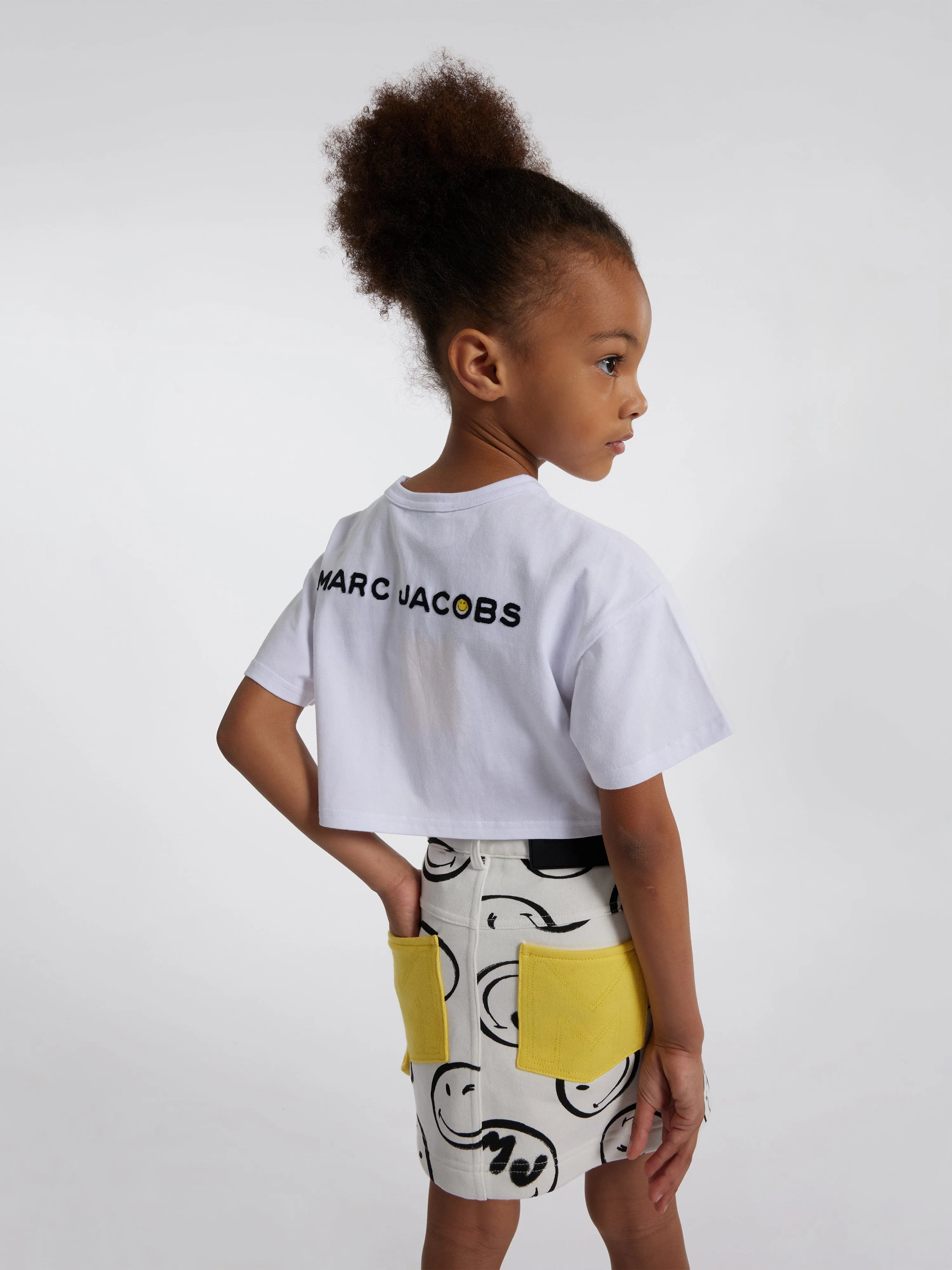 MARC JACOBS Girls Smiley Print Skirt in Ivory