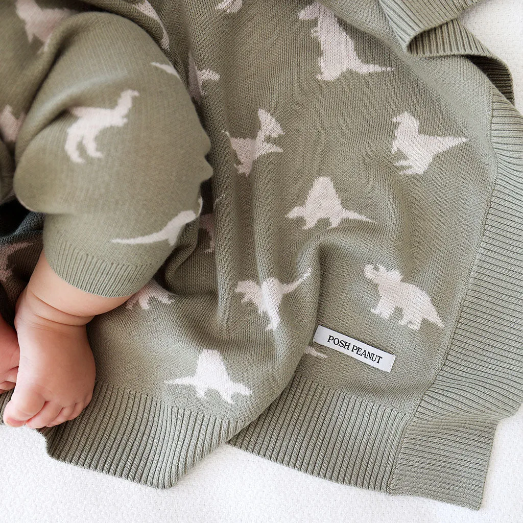 Posh Peanut Poshosaurus Jacquard Blanket