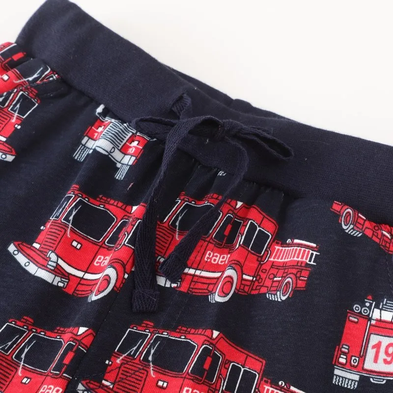 Toddler Boy's Vehicle Print Short Sleeve T-shirt with Shorts Set