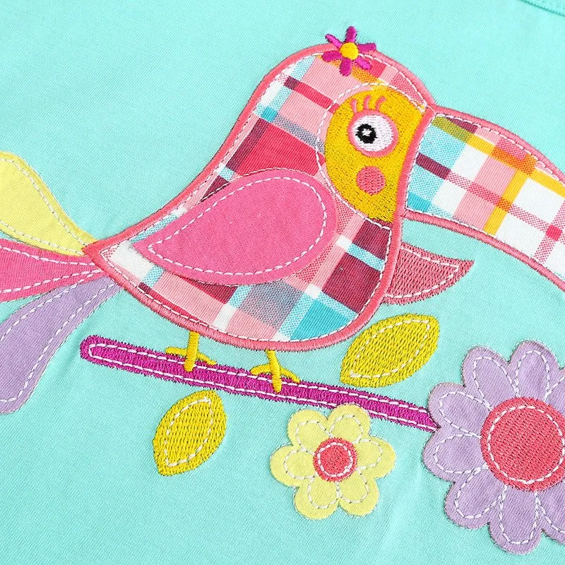 Toddler/Kid GIrl's Parrot Design Tee with Shorts Set