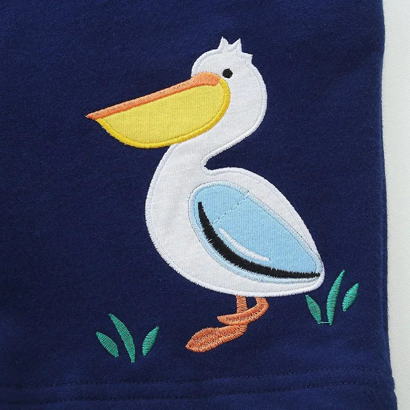 Toddler/Kid's Cartoon Duck Embroidered Design Shorts