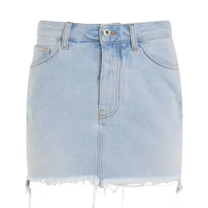 Twisted Bleach Mini Skirt in Light Blue