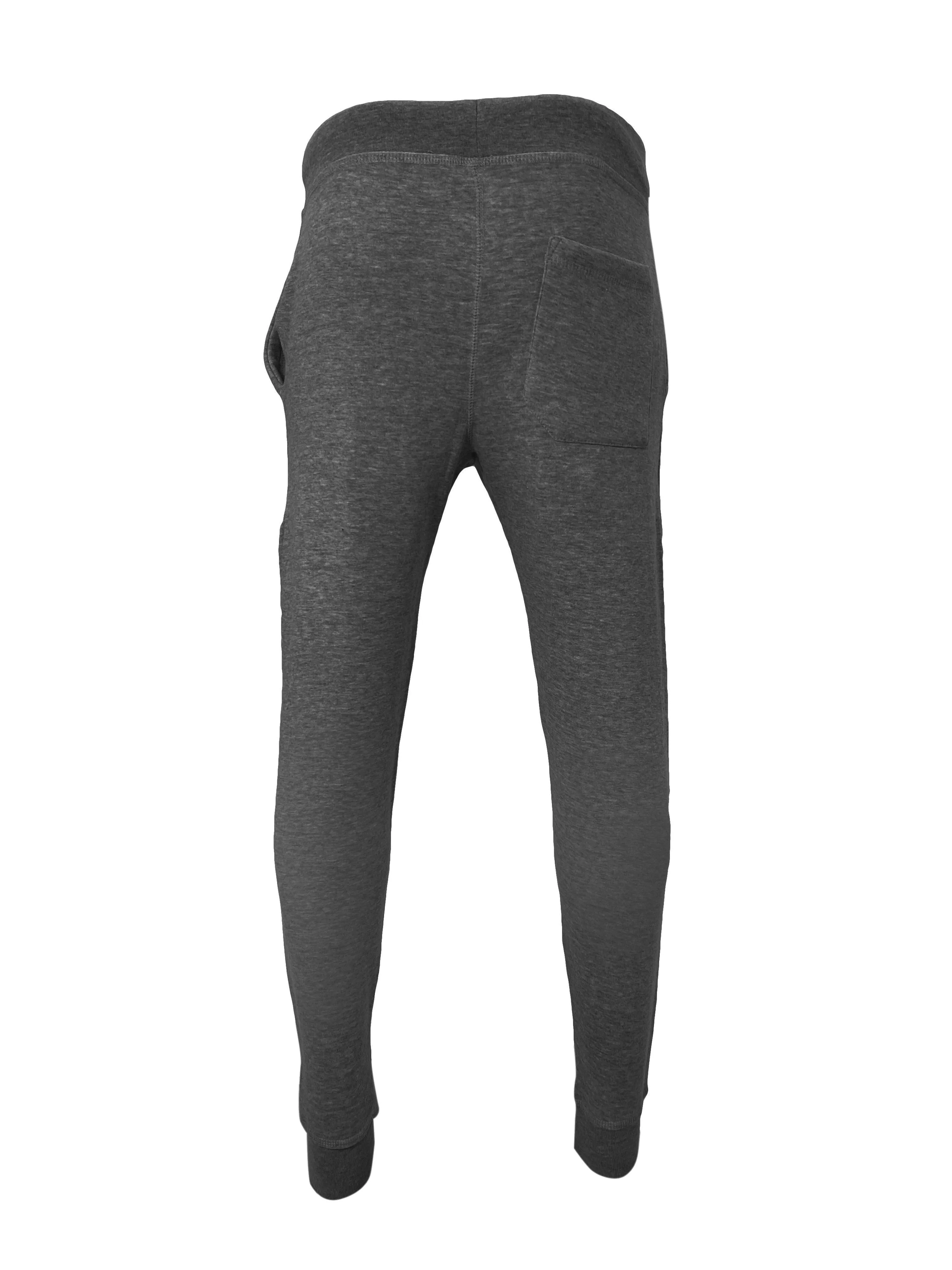 Venley Men's Charcoal Grey Slim-Fit MADE IN USA Fleece Joggers