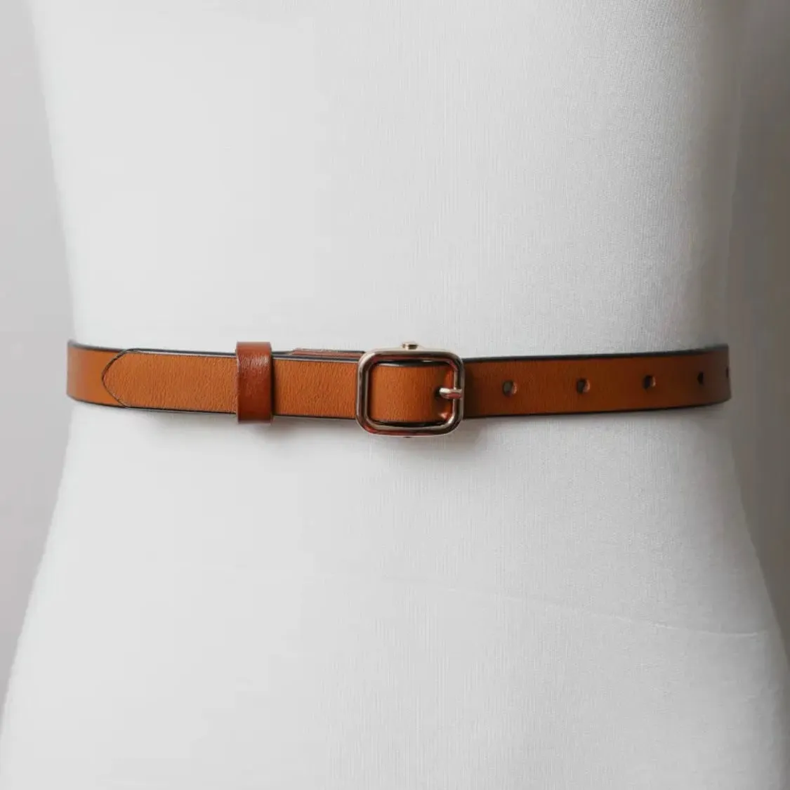 Versatile Skinny Leather Belt - Timeless Style for Every Outfit