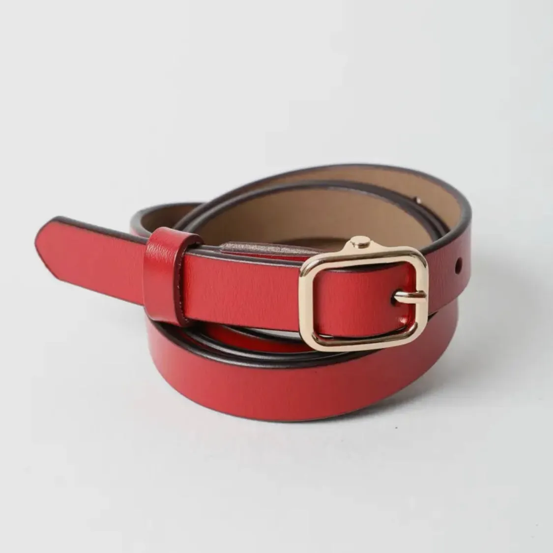 Versatile Skinny Leather Belt - Timeless Style for Every Outfit