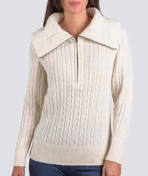 Women's Aurora Half-Zip Cable Knit Sweater