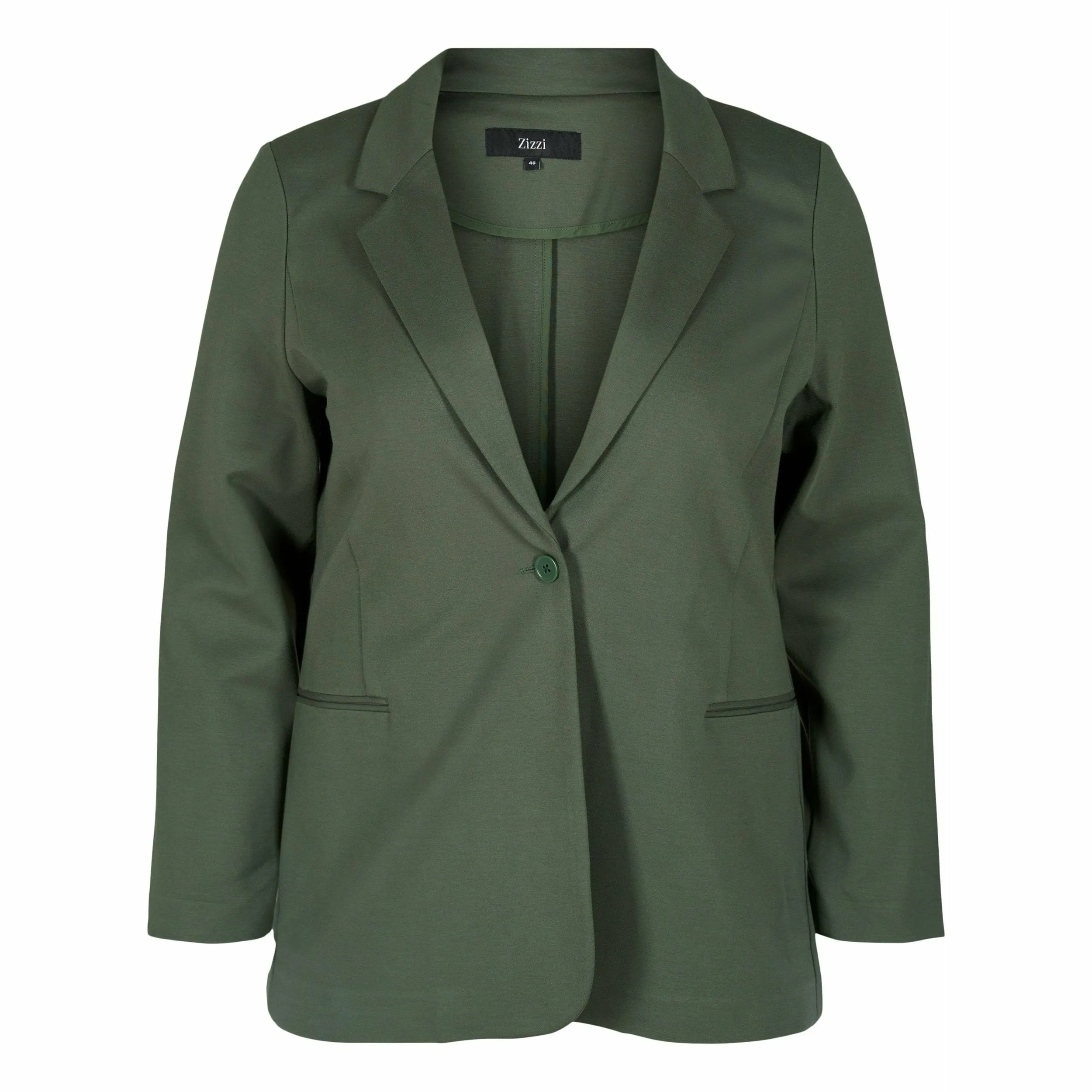 Zizzi Maddie Blazer in Khaki